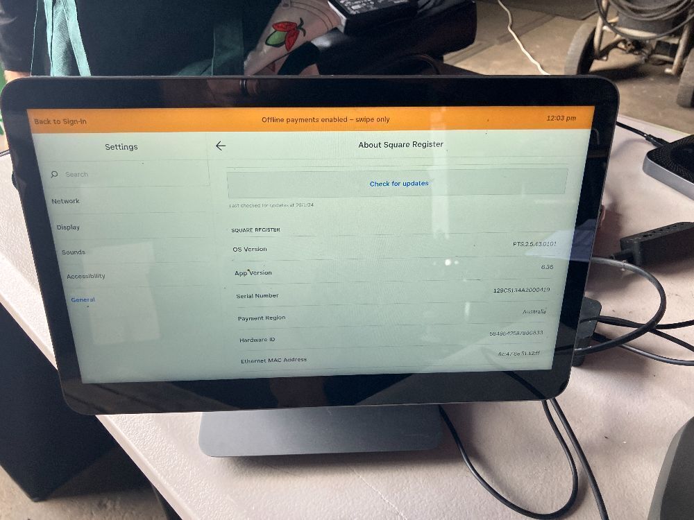 Square System Reeceipt Screen Square System
