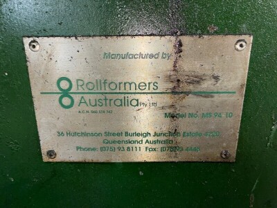 Rollformers Australia MS 9410 Roll Forming Machine - 13