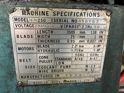Amada HA250 Metal Bandsaw - 4