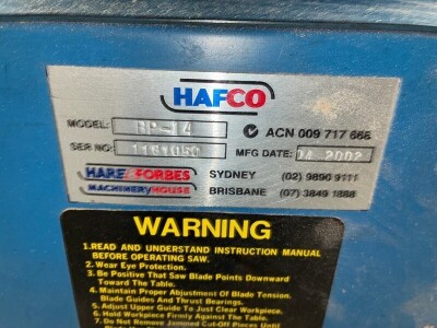 Hafco BP-14 Bandsaw - 3