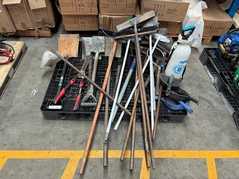 Pallet Of Cleaning and Gardening Utensils
