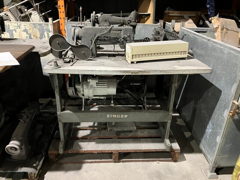 Assorted Sewing Machines And Stillage Bin