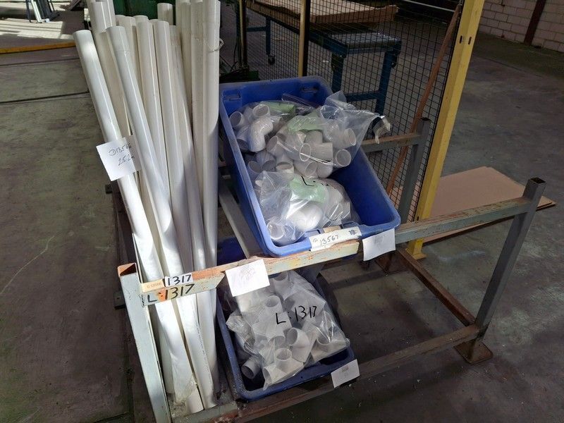 Shelving Unit Of Assorted Piping & Plates