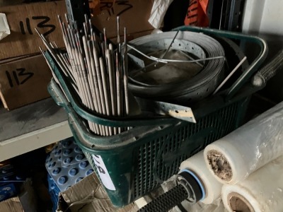 Basket Of Hoop Irons & Welding Sticks - 2