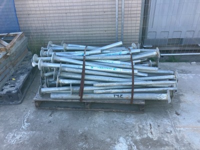 Pallet of Galvanized Steel Posts with Base Plates - 2