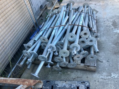 Pallet of Galvanized Steel Posts with Base Plates - 3