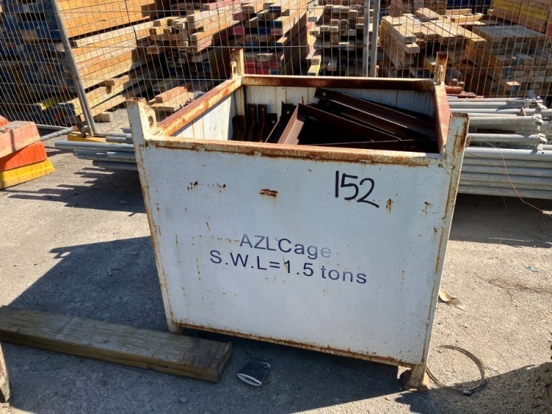 Metal Storage Box Containing Structural Steel Frames