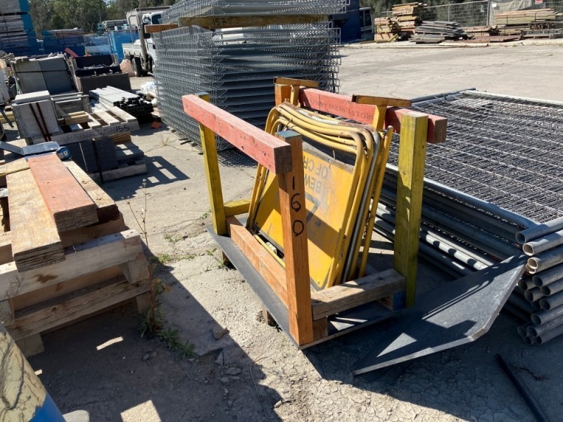 Timber Site Box Containing 4 x Metal Warning Signs