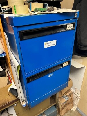 Filing Cabinet Steel, Blue, 2 Drawers